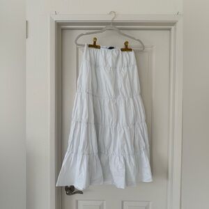 White Tiered Maxi Skirt
